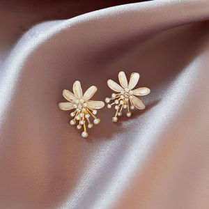 Frascati Temperament Flower Pearl Tassel Drop Earrings For Woman Korean Design Girls Elegant Jewelry Luxury Accessories