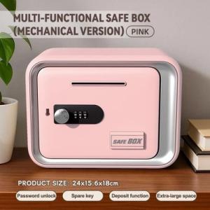 Metal Petty Cash Box Handle Tray Safe Money Coins Bill Key Security Kotak Wang Safety Box Box with Lock Lockable