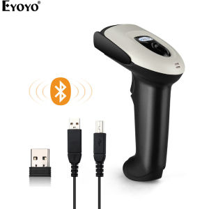 Eyoyo เครื่องสแกนบาร์โค้ด CCD บลูทูธพร้อมบลูทูธและเชื่อมต่อแบบไร้สาย2.4GHz ตัวอ่านรหัสแท่งมือถือ1D สำหรับ iPad iPhoneโทรศัพท์ Androidแท็บเล็ตหรือคอมพิวเตอร์PC