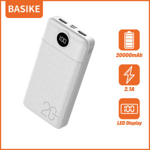 Power bank powerbank fast charging BASIKE asli Kapasitas nyata 20000mAh Dengan tampilan daya LED Keluaran USB ganda Cocok untuk semua ponsel dan tablet seperti Apple/VIVO/OPPO/Xiaomi/Huawei/Samsung