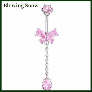 Blowing แฟชั่นเพทายท้องแหวนสแตนเลสเจาะสะดือหัวใจผีเสื้อเครื่องประดับร่างกายผู้หญิง