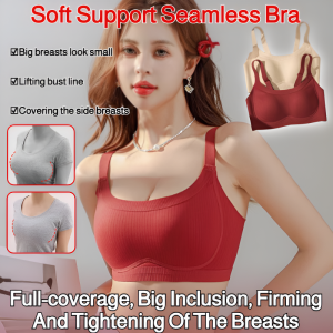 Seamless Push Up Bra Wireless Anti-Sagging Bra Adjust Breast Shape Large Breasts Show Small Lingerie Large Size 大胸显小内衣
