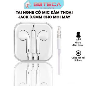 Tai Nghe Nhét Tai Jack 3.5mm Có Mic Đàm Thoại - Dùng Cho Điện Thoại Laptop PC Máy Tính Bảng LP20 E1