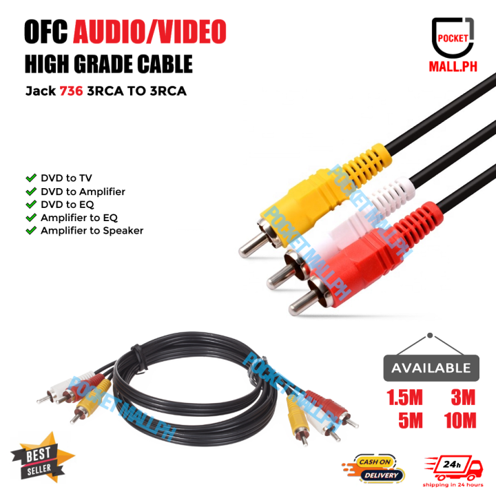 OFC Audio/Video High Grade Cable Jack 736 1.5m/3m/5m/10m High Quality