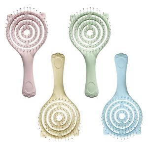 PLLEWY Soft Teeth Cushion Comb Handheld Size Portable Design Hollow-Out Rib Comb Cute Anti-Tangle Knotless Comb Daily Use