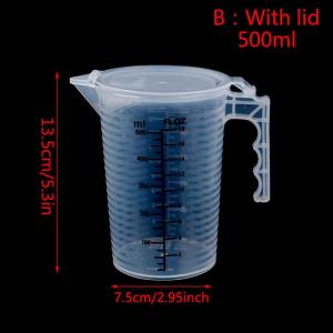 【Flash Sale】 100 250 500ML Measuring Cups Jug Clear Baking Kitchen Flour Water with cover Sc