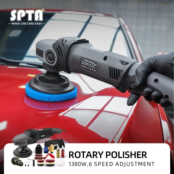 SPTA 5 Inch Rotary Car Polishing Machine 1380W RO Polisher 380-2100 Rpm ...