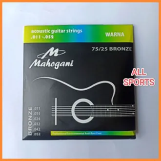 senar gitar akustik mahogani 1 set full warna 11-52 senar gitar akustik warna warni