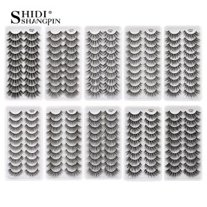 SHIDISHANGPIN 10 False Eyelashes Handmade Soft 3D Mink Eye Lashes Natural Long Thick Volume Eyelash