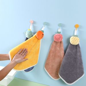 HUIHEYU Absorbent No Shedding Lovely Sanitary Supplies Christmas Gifts With Hook Coral Velvet New Year Gift Hangable Towel Handkerchief Hand Washing Towel Cleaning Towels