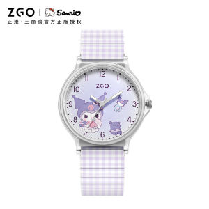 ZGO Sanrio Kuromi Female Watch For Kids Cute Jelly Waterproof Luminous Casual Girls Gift 337