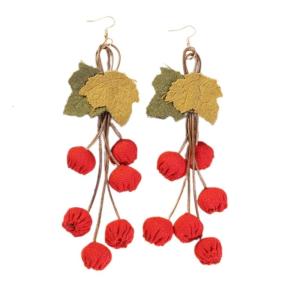 ของตกแต่งต่างหูระย้าสไตล์ผ้าทอด้วยมือสำหรับผู้หญิงชุดทันสมัยในฤดูใบไม้ร่วงแบบห้อยรูปฟักทองและดอกทานตะวัน