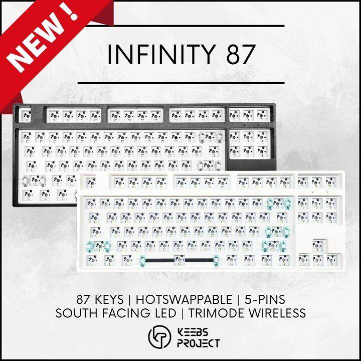 New Infinity 87 South Facing Wireless Tkl Keyboard Kit Suit Cherry