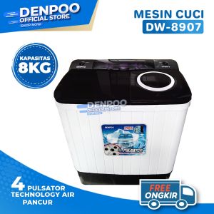 Denpoo Mesin Cuci 2 Tabung Kapasitas 8 Kg - DW 8907