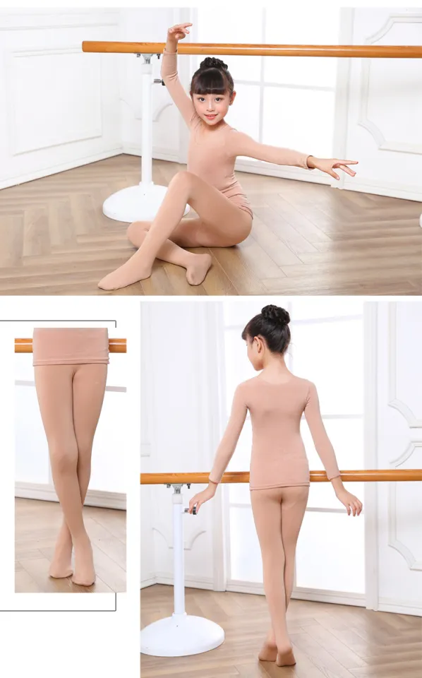Children's dance clothing bottoming shirt suit autumn and winter  performance clothing invisible flesh color underwear girls plus velvet skin  tone tights -  - Buy China shop at Wholesale Price By Online