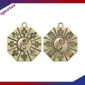 Sporter จี้สร้อยคอไดอะแกรม taoism จี้เครื่องรางจีนหยินหยางเครื่องรางการทำนายแบบทำด้วยตัวเองพวงกุญแจเครื่องประดับ