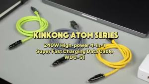 WEKOME 4 Trong 1 Cáp Sạc Nhanh 240W USB Type-C IOS Cảng Hợp kim kẽm Đa năng Chất lỏng silicon 1.2 mét Cho Samsung