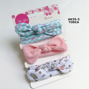 BANDO BAYI PEREMPUAN BANDANA ANAK CEWEK KOREA MOTIF KARTUN PITA 3in1 HEADBAND AKSESORIS BALITA AK35