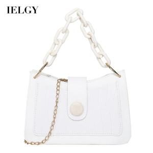IELGY Crocodile pattern Portable Diagonal Large capacity Simple Black Mobile phone One shoulder Womans bag Korean version