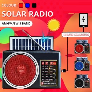 PinSan KUKU AM-809bts Solar bluetooth radio AM/FM/SW 3-band radio with USB/TF music player/LED light