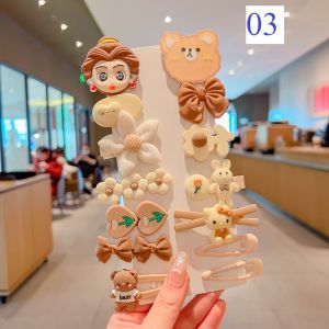 Vĩ 10 kẹp tóc mái ren công chúa cho bé gái Hàn Quốc Noel bông nơ