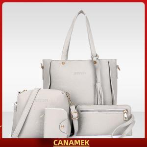 Miễn phí vận chuyển✨ 4Pcs Túi Xách Thiết Lập Phụ Nữ PU Da Vai Túi Bốn Mảnh Hình Ảnh Mẹ Túi Duy Nhất Vai Túi Túi Túi Xách