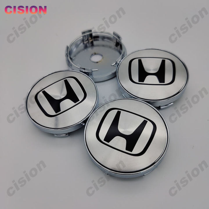 4PCS 60mm Silver Black Car Emblem Wheel Center Rim Hub Caps Decal Hubcaps For Honda Jazz Shuttle
