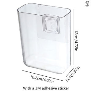 [Eqrbtl] Transparent Wall Storage Box Wall-mounted No Punch Bedside Racks Home Key Cosmetic Hanging Wall Mounted Organizer Storage Box