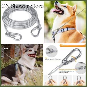 [GN Store] Double-headed Dog Tie Out Cable Leash raction Rope With Metal Buckle Steel Wire Anti-rust Training CollarOutdoor Dogs Strap