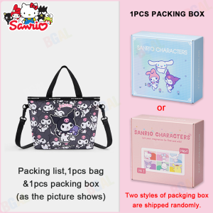 100% Authentic Sanrio Kuromi Crossbody Bag for Girls Handbag Large Capacity Cinnamoroll Soft Birthday Gift 35020