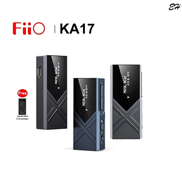 FiiO KA17 Portable USB DAC/Headphone Amplifier – Dual ES9069Q, PCM768/DSD512, Blue