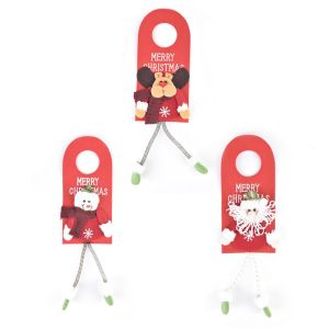 YERZ Xmas Snowman Santa Claus Doorknob Hanger Christmas Ornament Hanging Pendant Door Decor