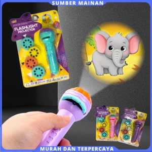 4 SLIDE 32 GAMBAR Mainan Anak Senter Proyektor Flashlight Projector SNI