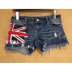 American Y2K Retro Graffiti British Flag Short Jeans Harajuku Womens Washed Denim Shorts Tight Low Waist Shorts2026