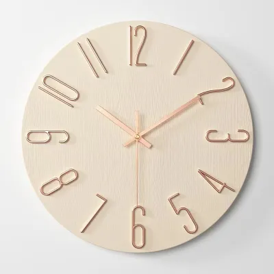 Clock living room silent wall clock simple explosive fashion clock hanging wall home stereoscopic digital Nordic Style
