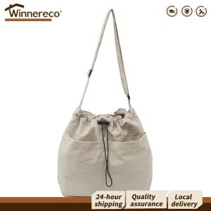 【Winnereco】 กระเป๋าสะพายกันน้ำทรงเหลี่ยมขนาดใหญ่ สำหรับเดินทางและทำงาน ผลิตจากไนลอนคุณภาพสูง พับเก็บได้และใช้งานง่าย