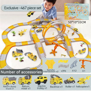 【SG Seller】Truslink Toy Kids Assembly DIY Railway Racing Car Toy Educational Puzzle Train Track Early Learning Cars Toy Kids Gift Child Gift Children Birthday Gift Christmas Gift