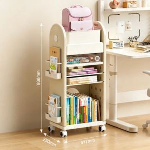 xpkQ Book Storage Holders with Wheels Modern Simple Children Storage Holders Large Capacity Eco Friendly Storages Racks Home Supplies 4P7H5