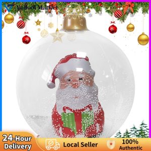 Christmas Luminous Inflatable Decorative Ball Large PVC Holiday Ornament for Festive Home Decor