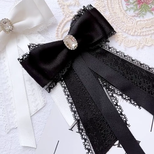 Cổ áo blouse Pin JK Tie Cung Tie Trường Áo Sơ Mi dây nơ JK Cung Tie ruy băng cho phái nữ Cung Cho Ghim cài áo đính cườm