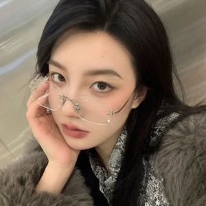 MOYOKA แว่นตาเลนส์ใส แว่นตาไร้ขอบ แก้วเหลี่ยม แว่นตาแฟชั่น Retro ultralight แว่นตา แว่นตากรองแสง แว่นตา แว่น แว่นกรองแสง