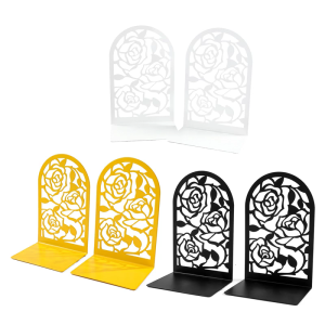 กุหลาบโลหะที่สร้างสรรค์คัตเอาท์ Bookends สำหรับตกแต่งโต๊ะทำงานและการจัดระเบียบหนังสือ