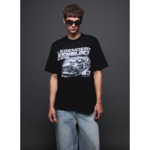 Hakii เสื้อยืด คอกลม สีดำ Heavy Cotton 100% Oversized Black T-Shirt