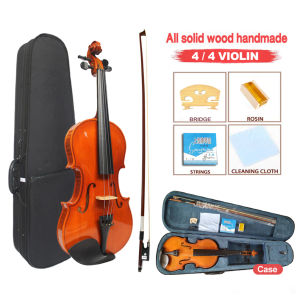 RIXTON Violin for Beginners StudentsAcoustic Violin 4/4Full Size ViolinViolin Kit with CaseBow Rosin(Natural)Child FiddleLearners Age 11+(Violin 4/4 Full Set)