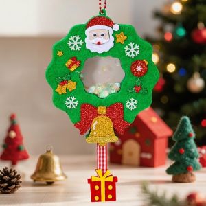 KENDRAT Christmas Wreath DIY Christmas Pendant Elk Santa Claus Shaking Sequins Christmas Toy Creative Christmas Tree Xmas Non-Woven Charms Kindergarten