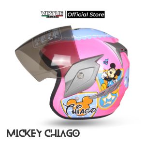 VIRTUE Mickey Chiago Helm Half Face (Non Smartlock)