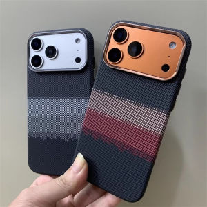 Magnetic Magnets Back Case for iPhone 17 16 Pro Max Hard PC Carbon Fiber Texture Cover Charging Alloy Lens Camera Protector Capa