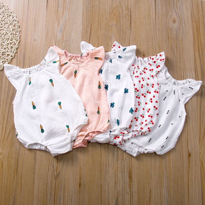 0-18months) Baby Newborn Girl Romper Butterfly Sleeveless Romper