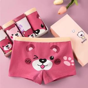 4pcs Cotton Girls Soft Panties Baby Lovely Character Pattern Cartoon Panty Students Boxer Briefs Kids Underwears Children Boxers2026