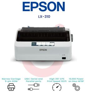 Printer Epson Impact Dot Matrix LQ-310 LX-310 rangkap 2 3 4